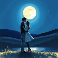 ماه در شب تولد من و عشقم